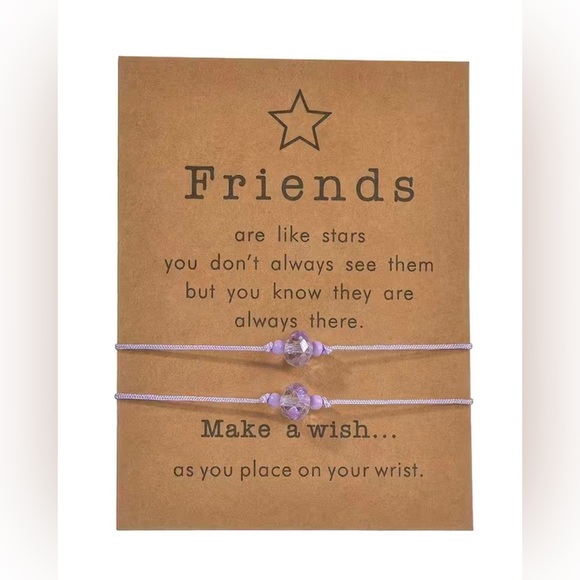 BOGO FREE Set of 2 Crystal String Friendship Bracelets 💜 - Picture 1 of 2
